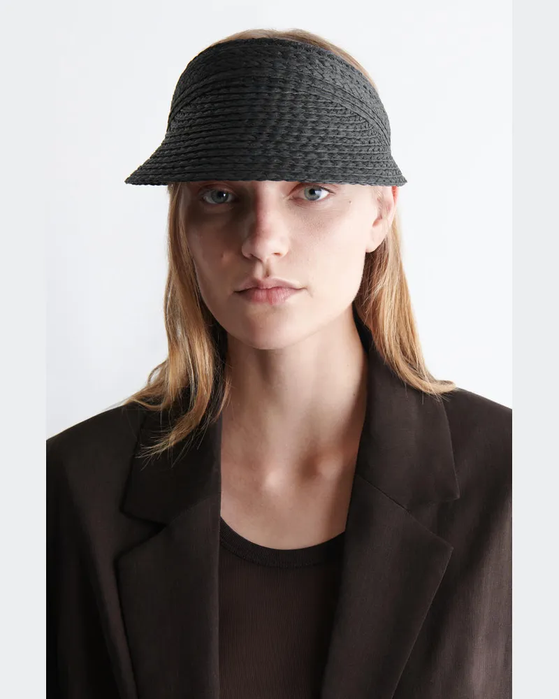 COS Sonnenblende Aus Geflochtenem Papier Schwarz