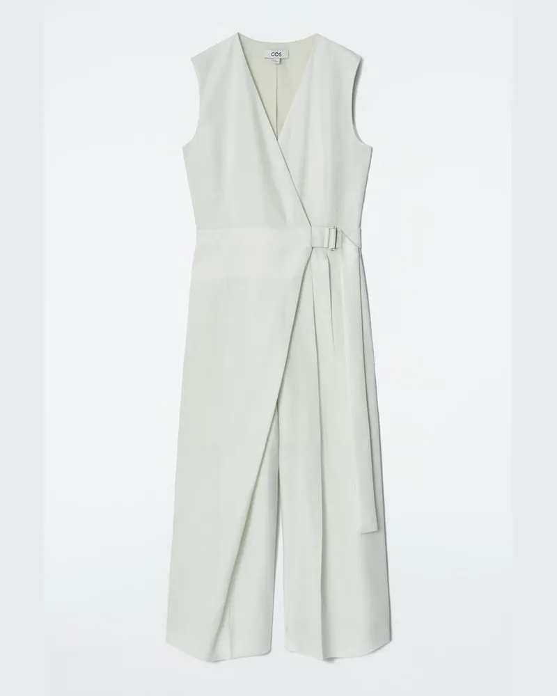 COS Jumpsuit Aus Leinen Mit Wickelfront Grün