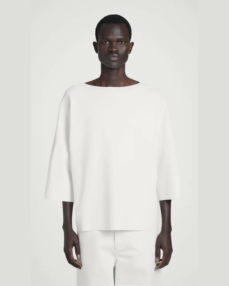 COS Oversized-Pullover Mit U-Boot-Ausschnitt Weiß