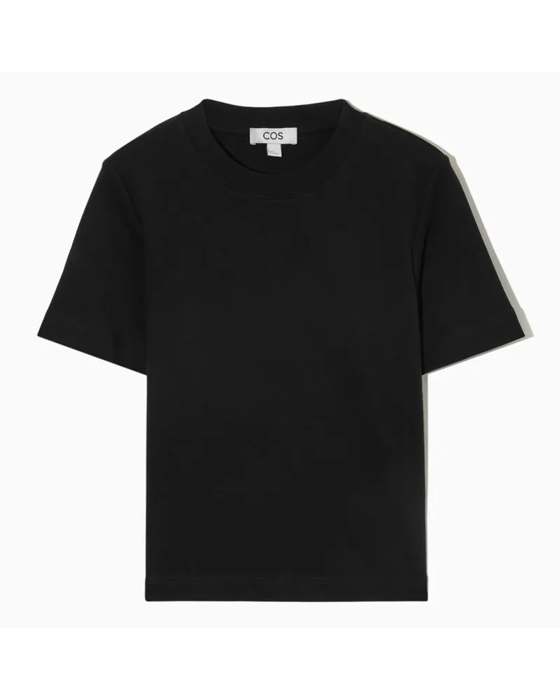 COS Schlichtes T-Shirt Schwarz