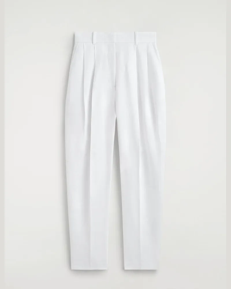 COS Elegante Leinenhose Mit Ballonbein Weiß