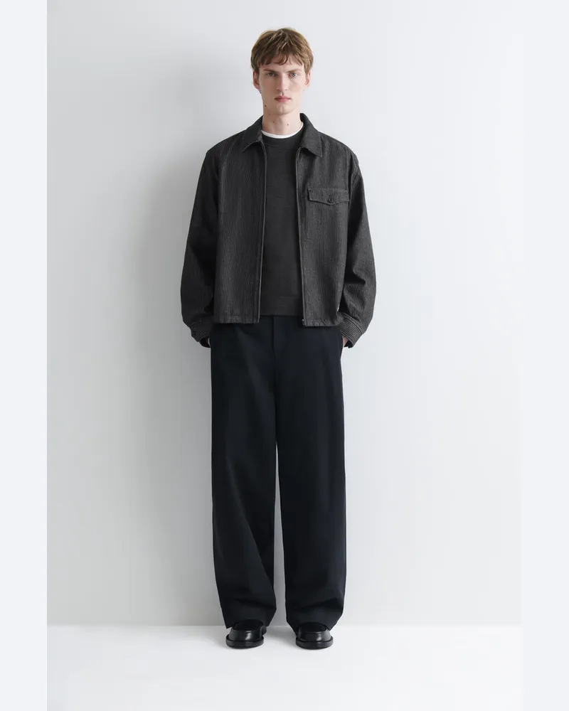 COS Hemdjacke Aus Denim Mit Nadelstreifen Schwarz