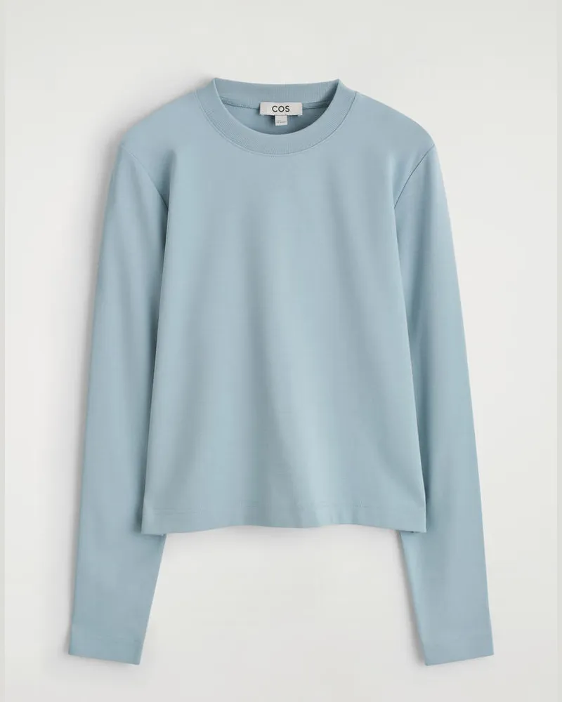 COS Schlichtes Langarmshirt Mit Normaler Passform Türkis