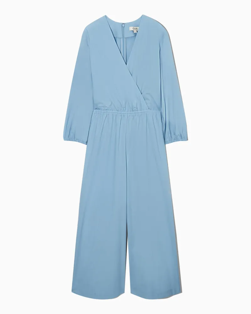 COS Jumpsuit Mit Weitem Bein Und V-Ausschnitt Blau