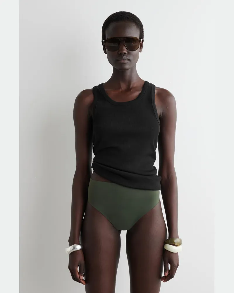COS Scuba-Bikinihose Mit Hohem Bund Grün