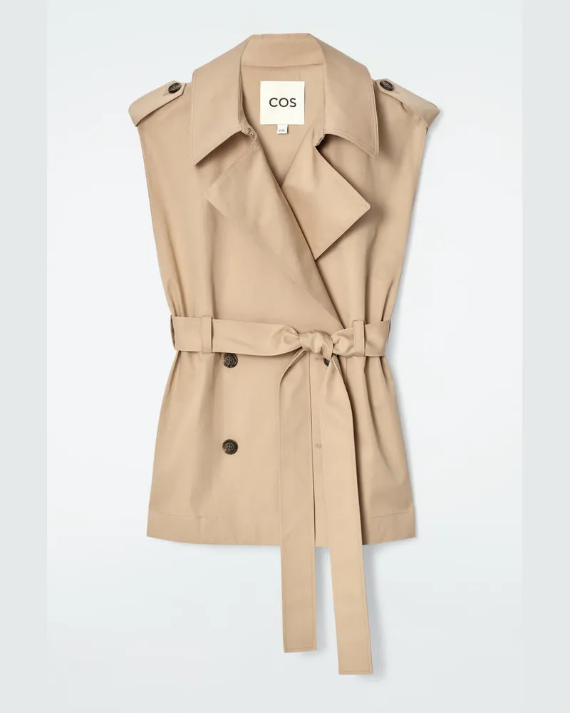 COS Ärmelloser Hybrid-Trenchcoat Beige