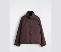 Wattierte Daunenjacke Mit Trichterkragen
