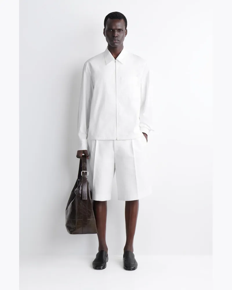 COS Elegante Baumwoll-Popeline-Shorts Weiß