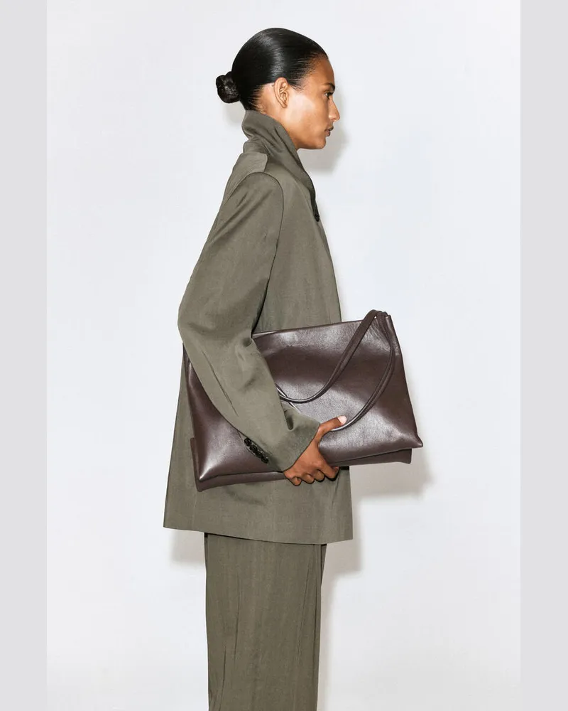 COS Pavilion Tote Bag - Leder Braun
