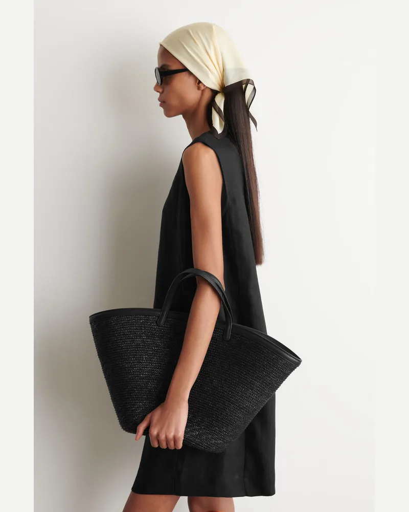 COS Saltwater Tote Bag - Stroh Schwarz
