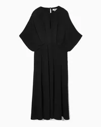 COS Drapiertes Maxikleid Mit Falten Schwarz