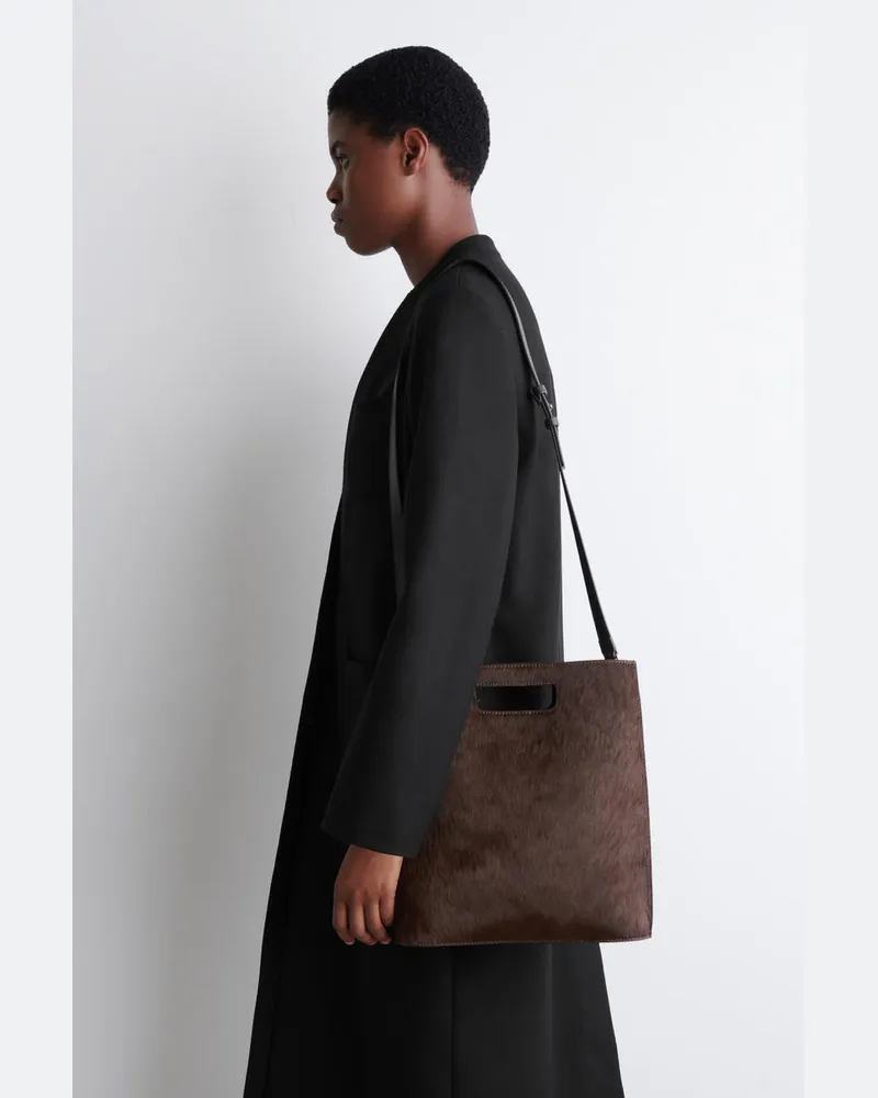 COS Folio Tasche - Ponyhaar Braun