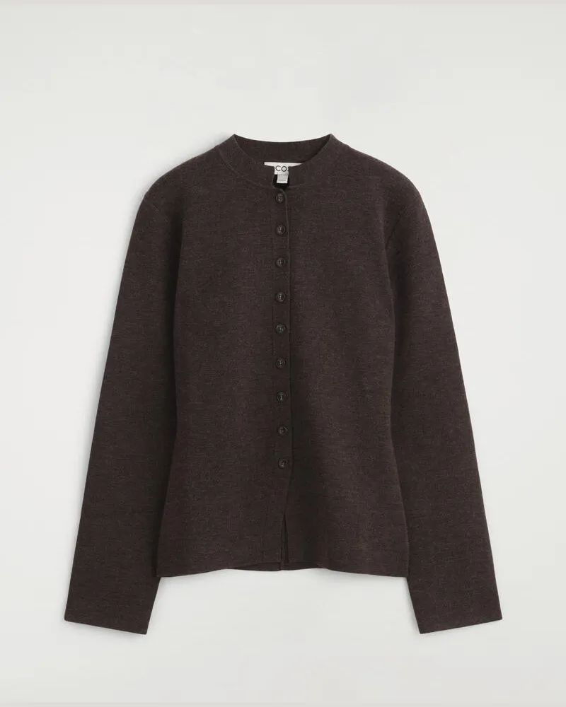 COS Strickjacke Aus Merinowoll-Mix Braun