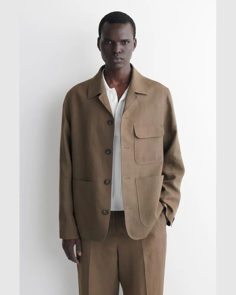 COS Unstrukturierter Leinenblazer Beige