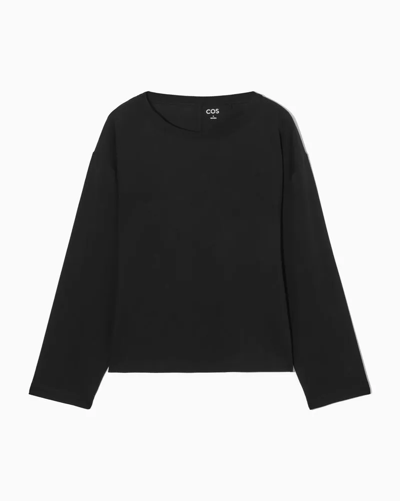 Cos Kastenförmiges Langarmshirt Schwarz