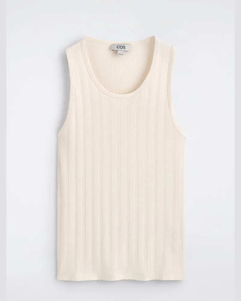 COS Schmal Geschnittenes Tanktop Aus Baumwolle Beige