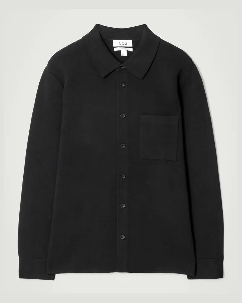 COS Hemd Aus Feinstrick-Baumwolle Schwarz