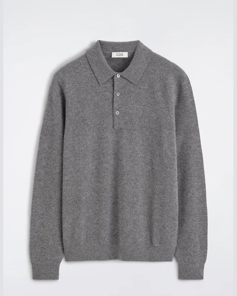 COS Polopullover Aus Kaschmir Grau