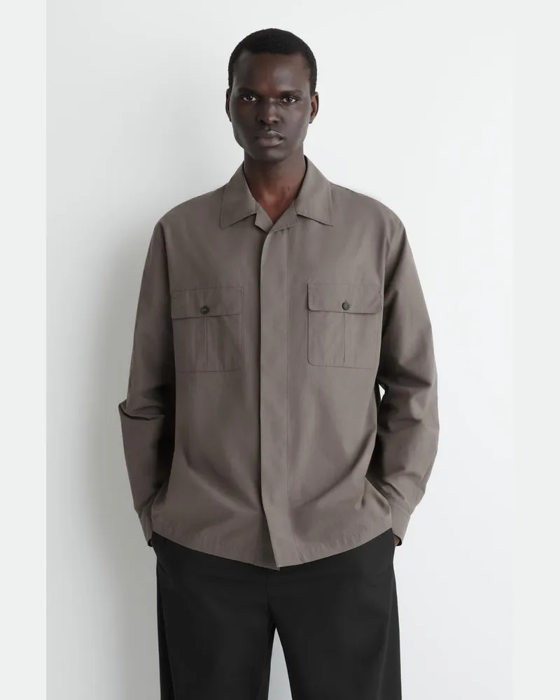 COS Lockeres Baumwollhemd Beige
