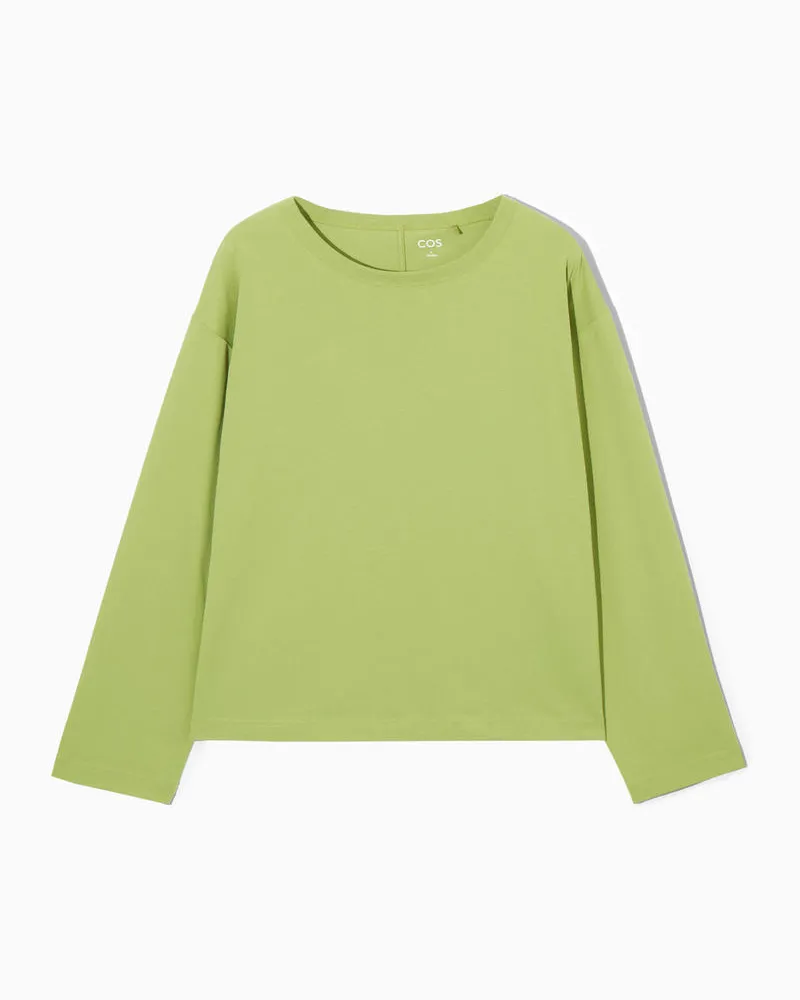 COS Lockeres Kastenförmiges Langarmshirt Grün