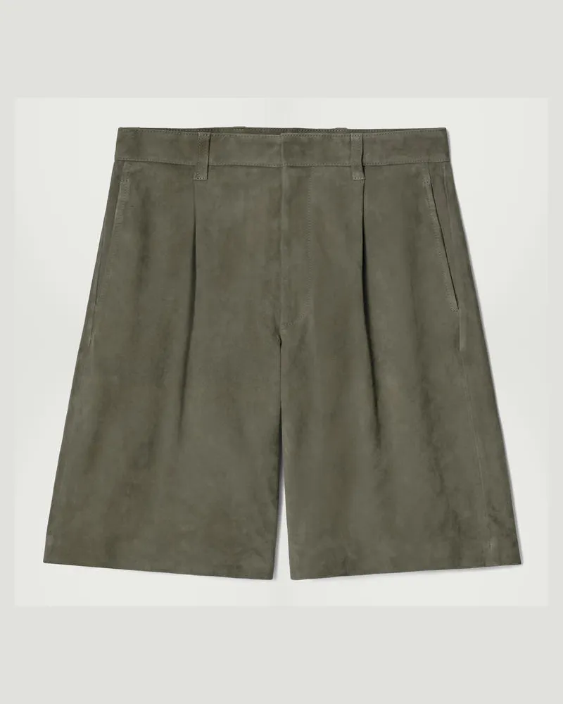 COS Elegante Shorts Aus Veloursleder Grün