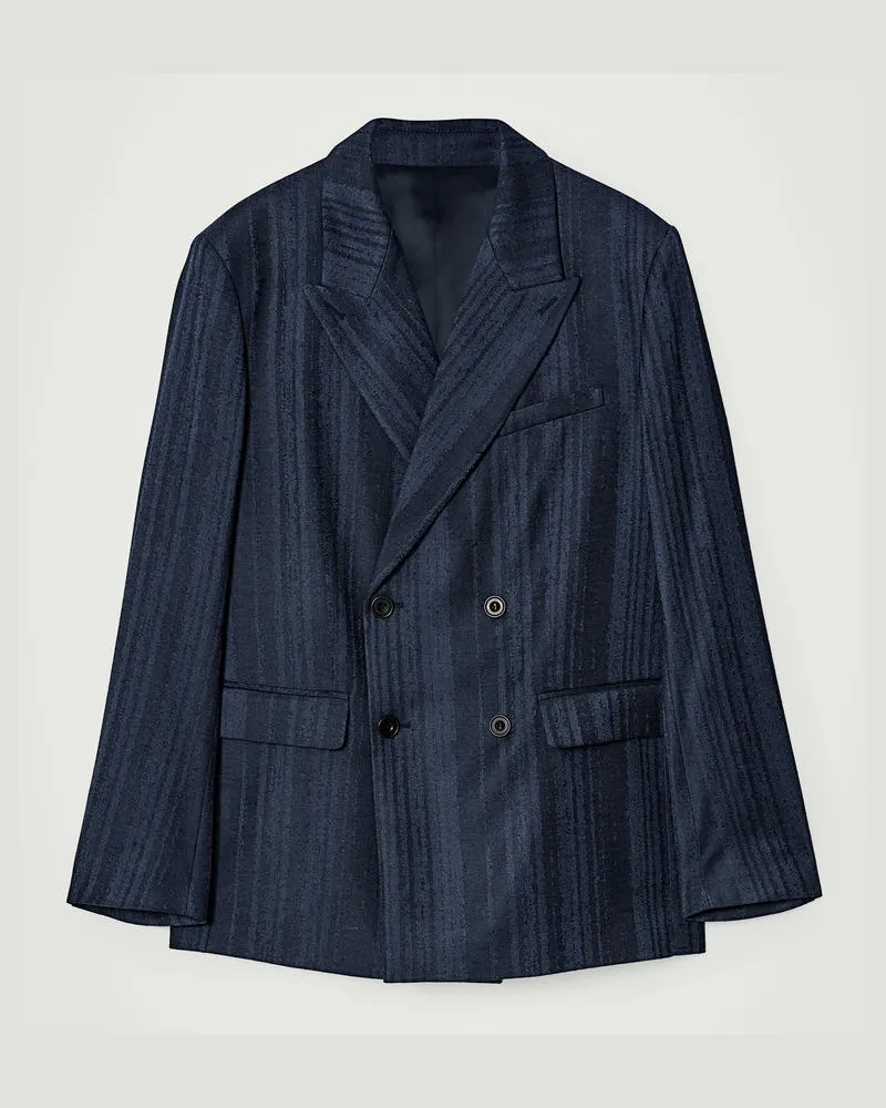 COS Zweireihiger Blazer Aus Jacquard Blau