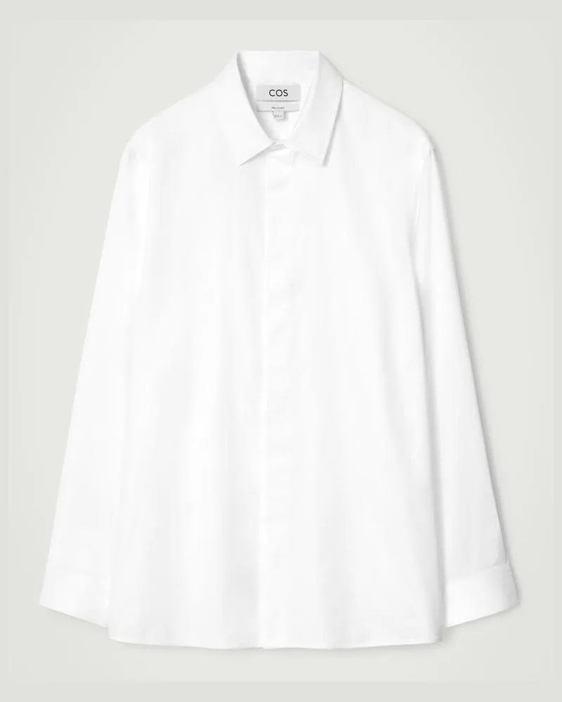 COS Lässiges Baumwoll-Hemd Weiß