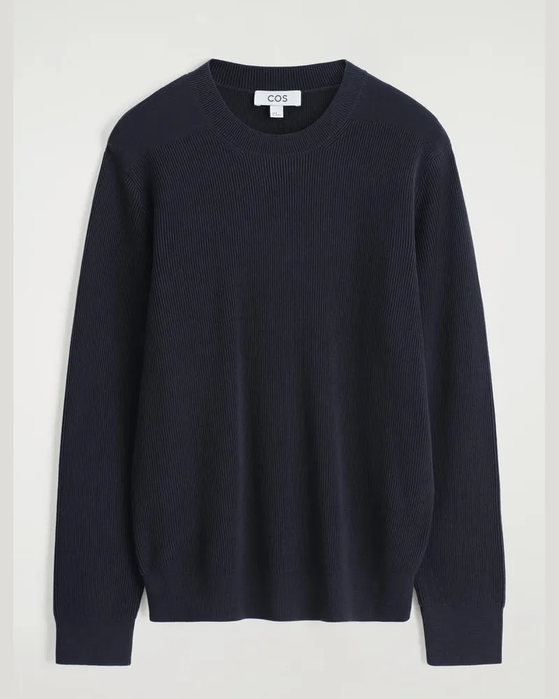 COS Pullover Aus Baumwolle Mit Rundhalsausschnitt Blau