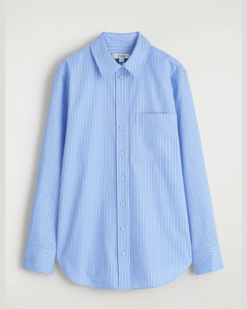COS Elegantes Hemd Aus Pima-Baumwolle Blau