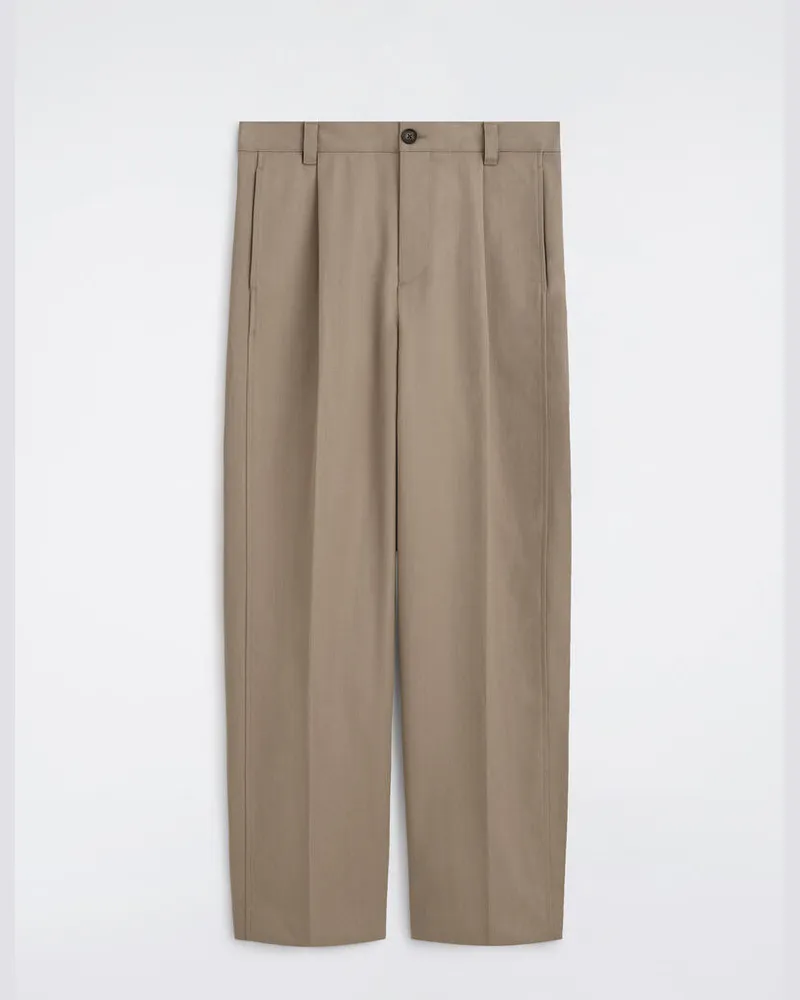COS Lockere Hose Aus Woll-Baumwoll-Mix Mit Weitem Bein Beige