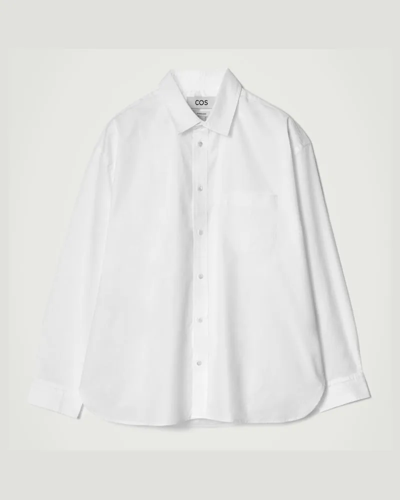 COS Weites Oversized-Oxfordhemd Aus Baumwolle Weiß