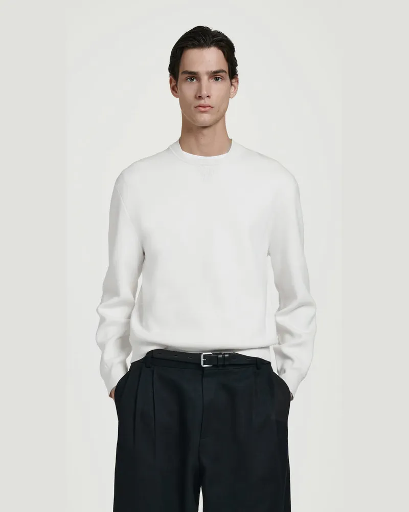 COS Strickpullover Aus Doubleface-Material Weiß