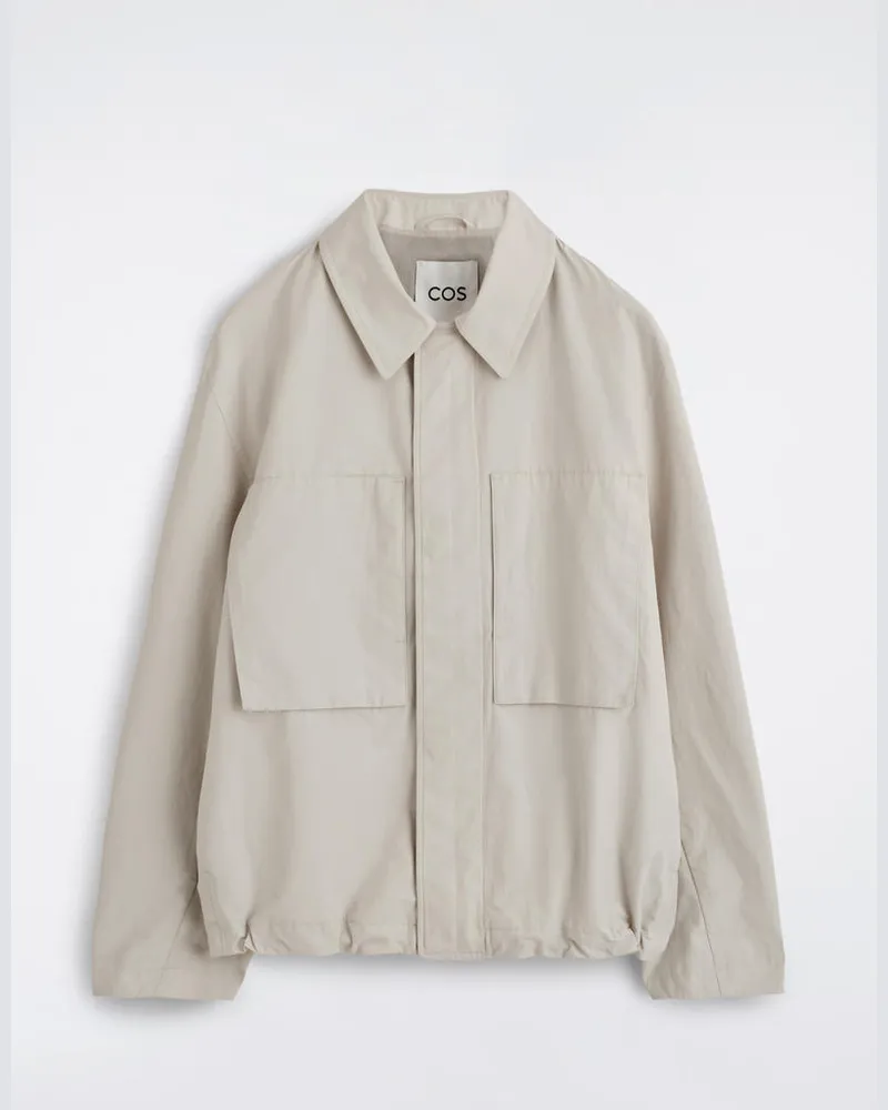 COS Technische Windbreaker-Jacke Grau