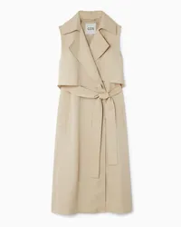 Cos Ärmelloser Trenchcoat Aus Leinen-Mix Beige