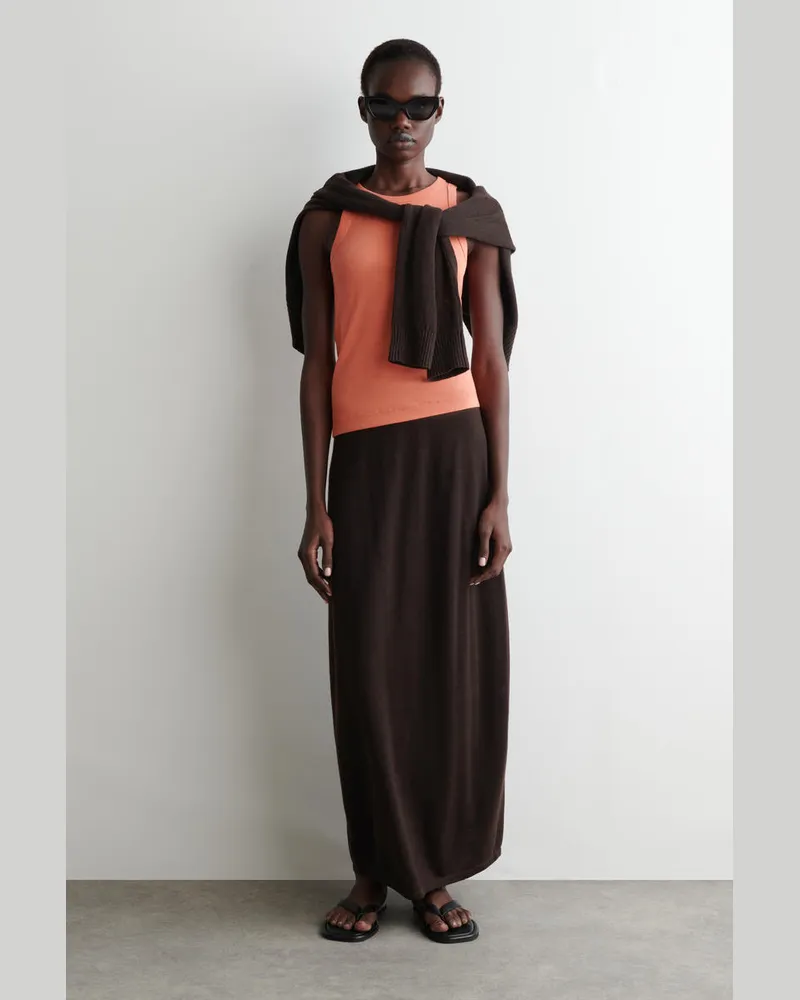 COS Geripptes Tanktop Orange