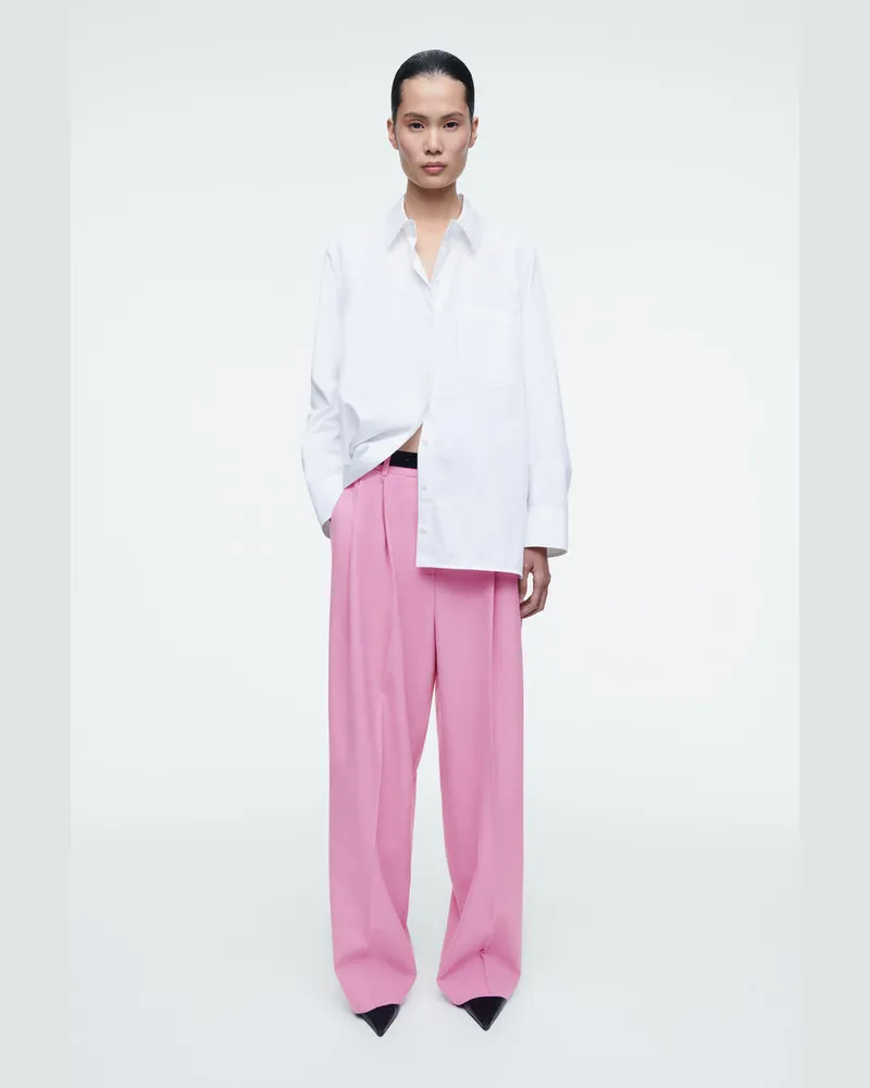 COS Lockere Hose Aus Twill Mit Weitem Bein Rosa