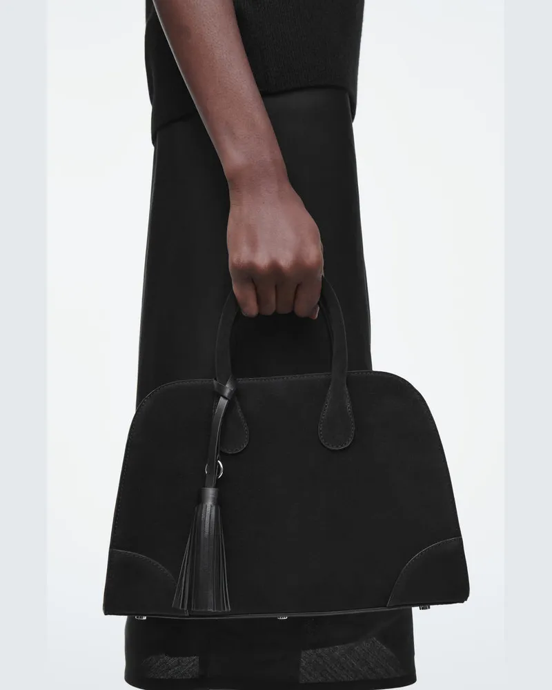 COS Taschenanhänger Aus Leder Mit Quaste Schwarz
