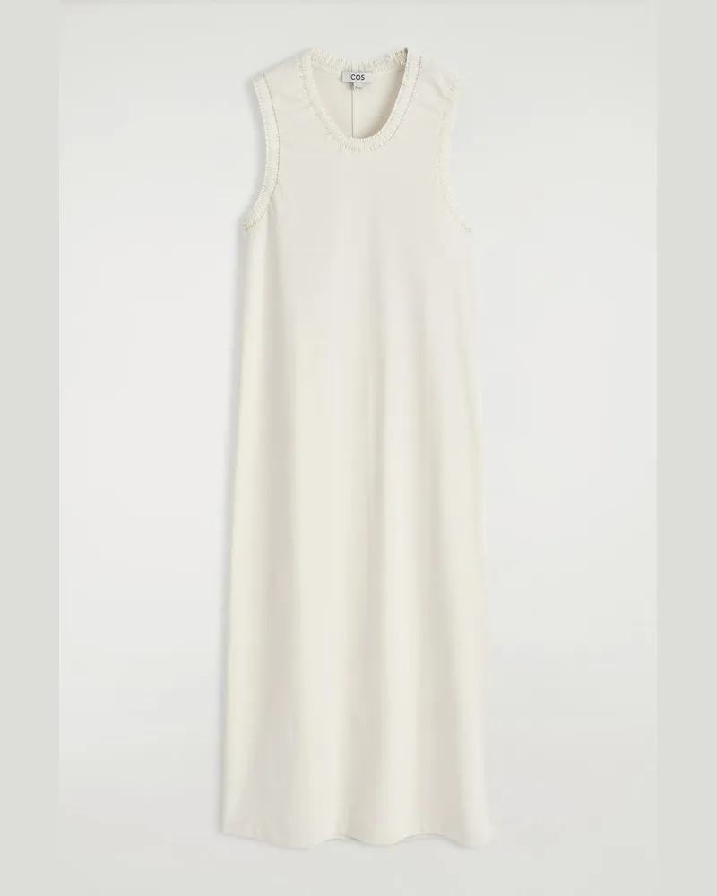 COS Midikleid Aus Baumwolle Mit Raffungen Weiß