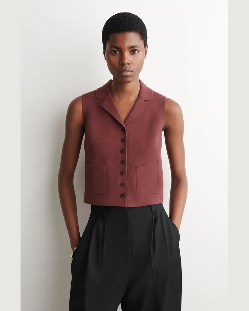COS Bouclé-Strickweste Rot