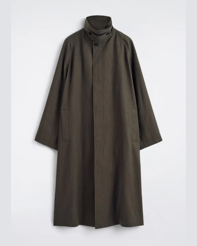 COS Leichter Baumwoll-Trenchcoat Mit Fischgrätmuster Braun