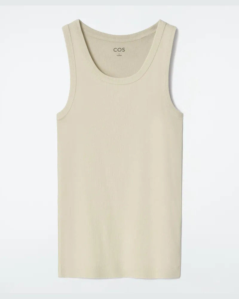 COS Geripptes Tanktop Grün