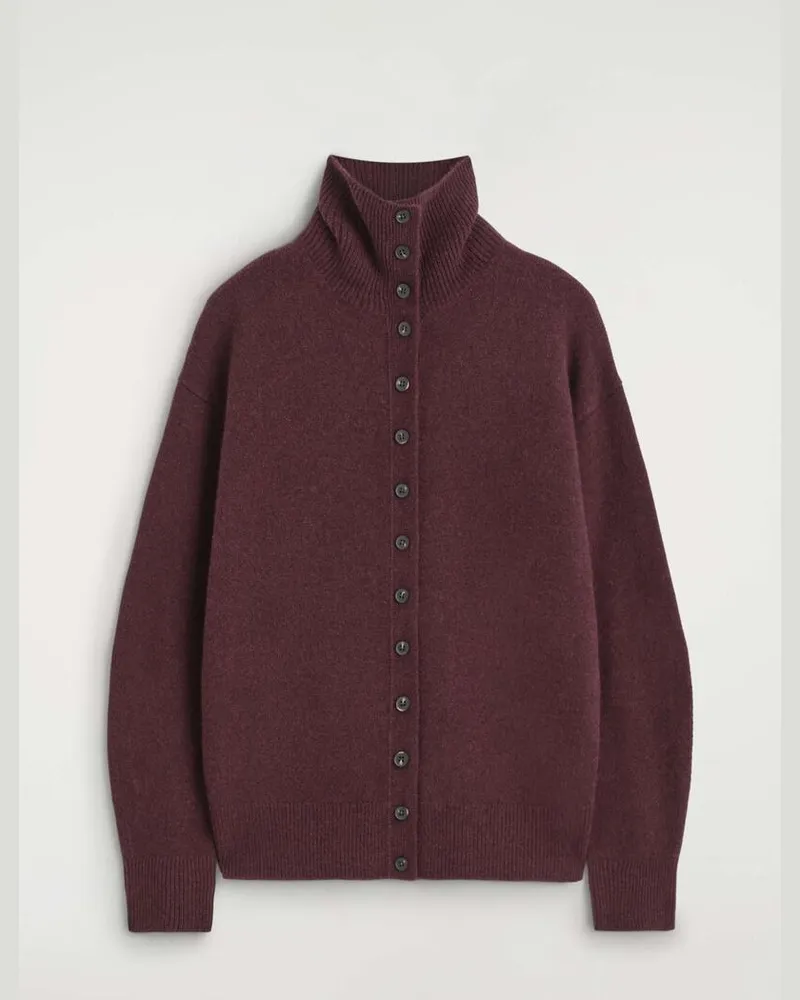 COS Skulpturale Strickjacke Aus Reinem Kaschmir Rot