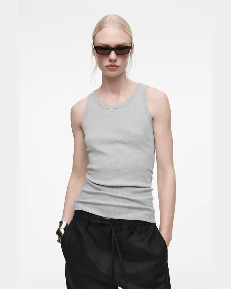 COS Geripptes Tanktop Grau