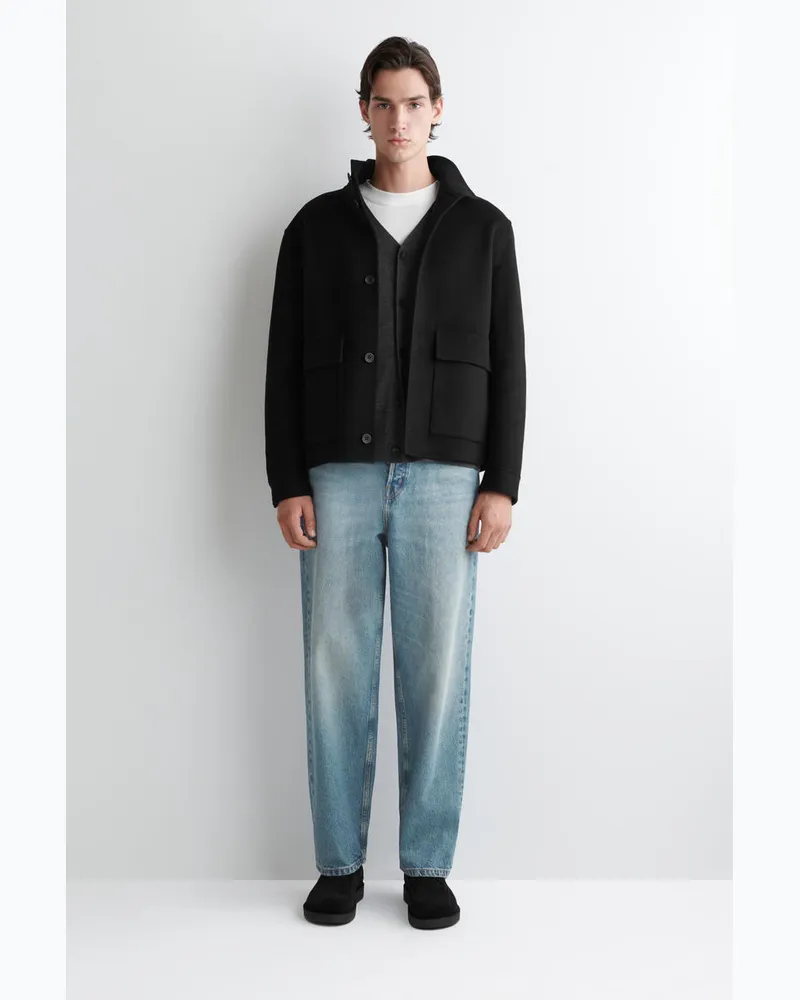 COS Jacke Aus Doubleface-Wolle Mit Kragen Schwarz