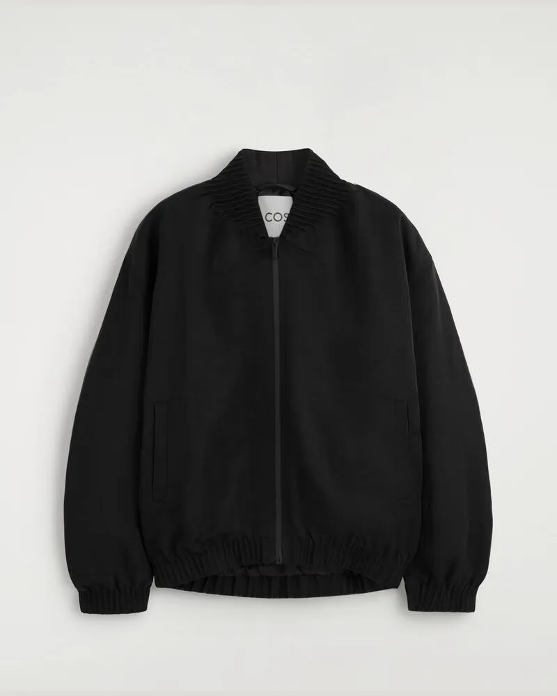 COS Bomberjacke Aus Nylon Mit Raffungen Schwarz