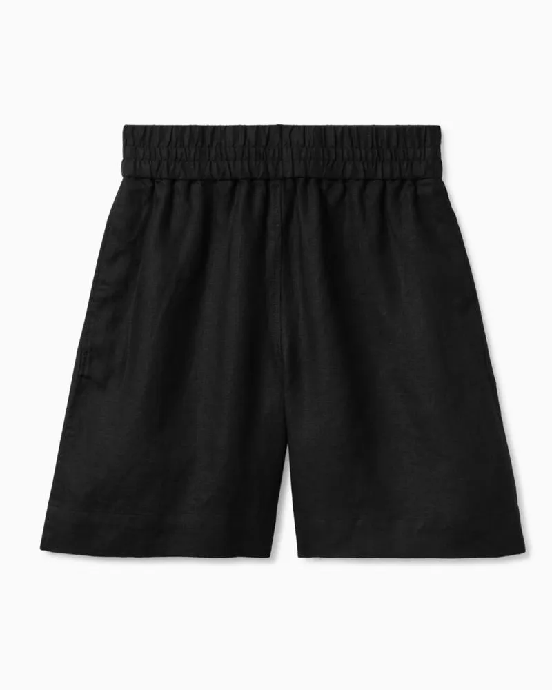 COS Leinenshorts Mit Elastischem Bund Schwarz