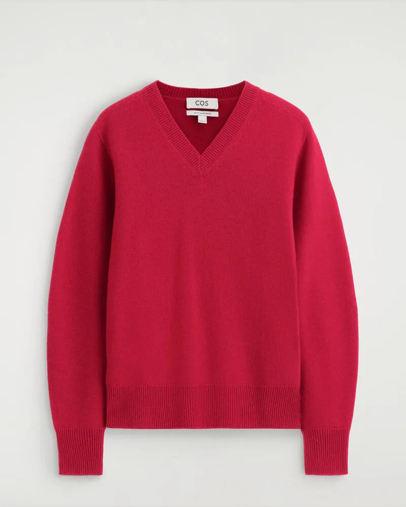 COS Kaschmirpullover Mit V-Ausschnitt Rot