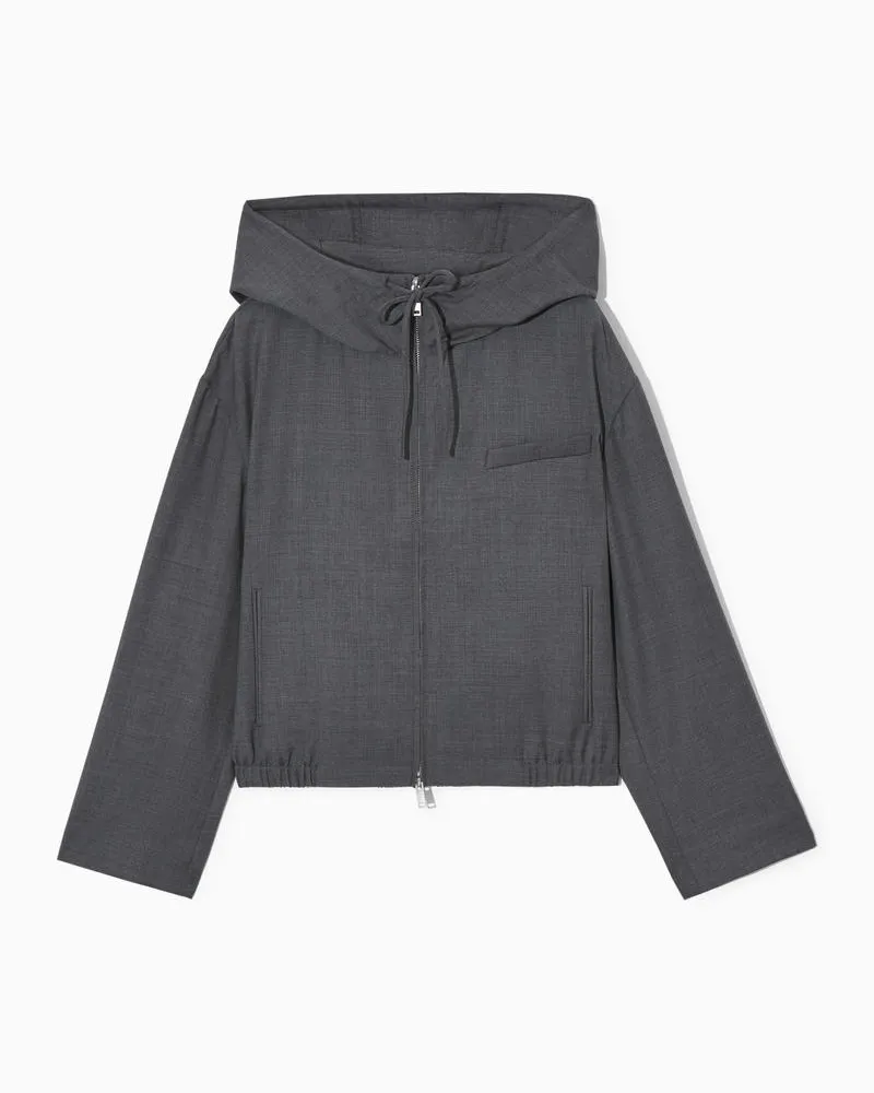 COS Elegante Kapuzenjacke Aus Wolle Grau