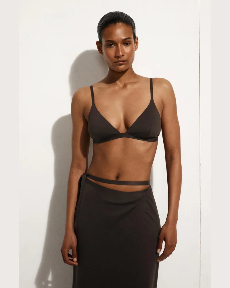 COS Triangel-Bikinioberteil Braun