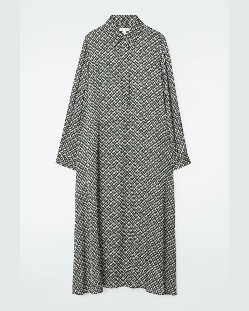 COS Maxi-Hemdblusenkleid Mit Geometrischem Print Mehrfarbig